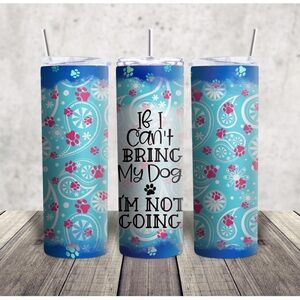Blue and Pink Dog-Themed Tumbler